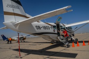 La excursión sobre las líneas de Nazca dura dos horas. Perú.