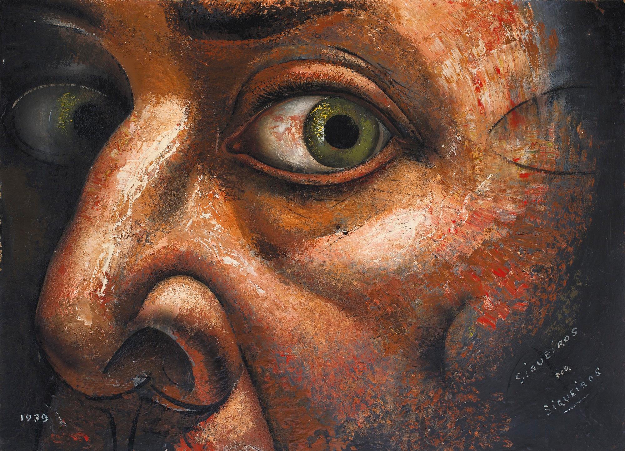 Detalle de un autorretrato de David Alfaro Siqueiros.