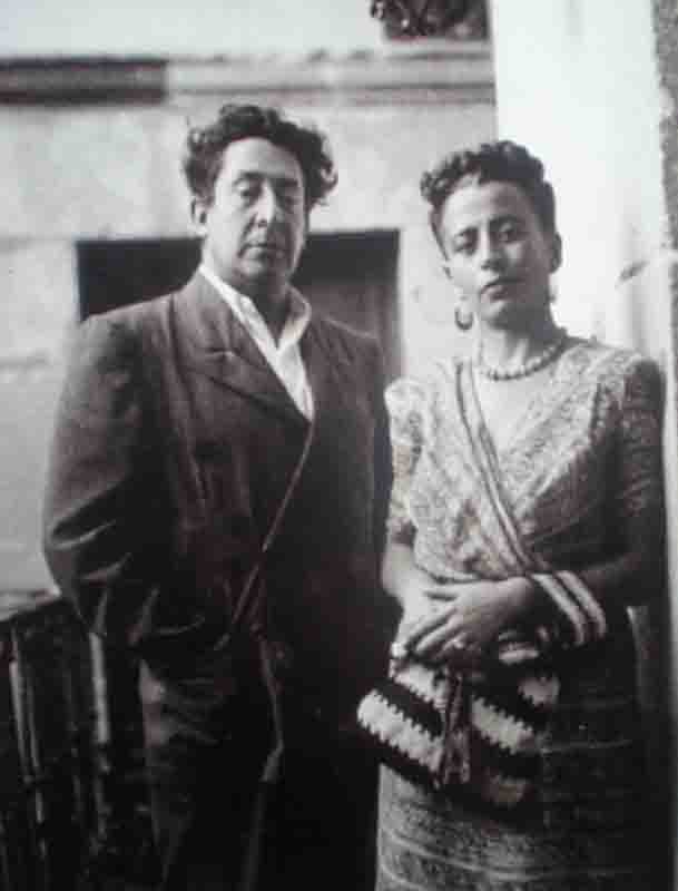 David Alfaro Siqueiros y su esposa Angélica Arenal.