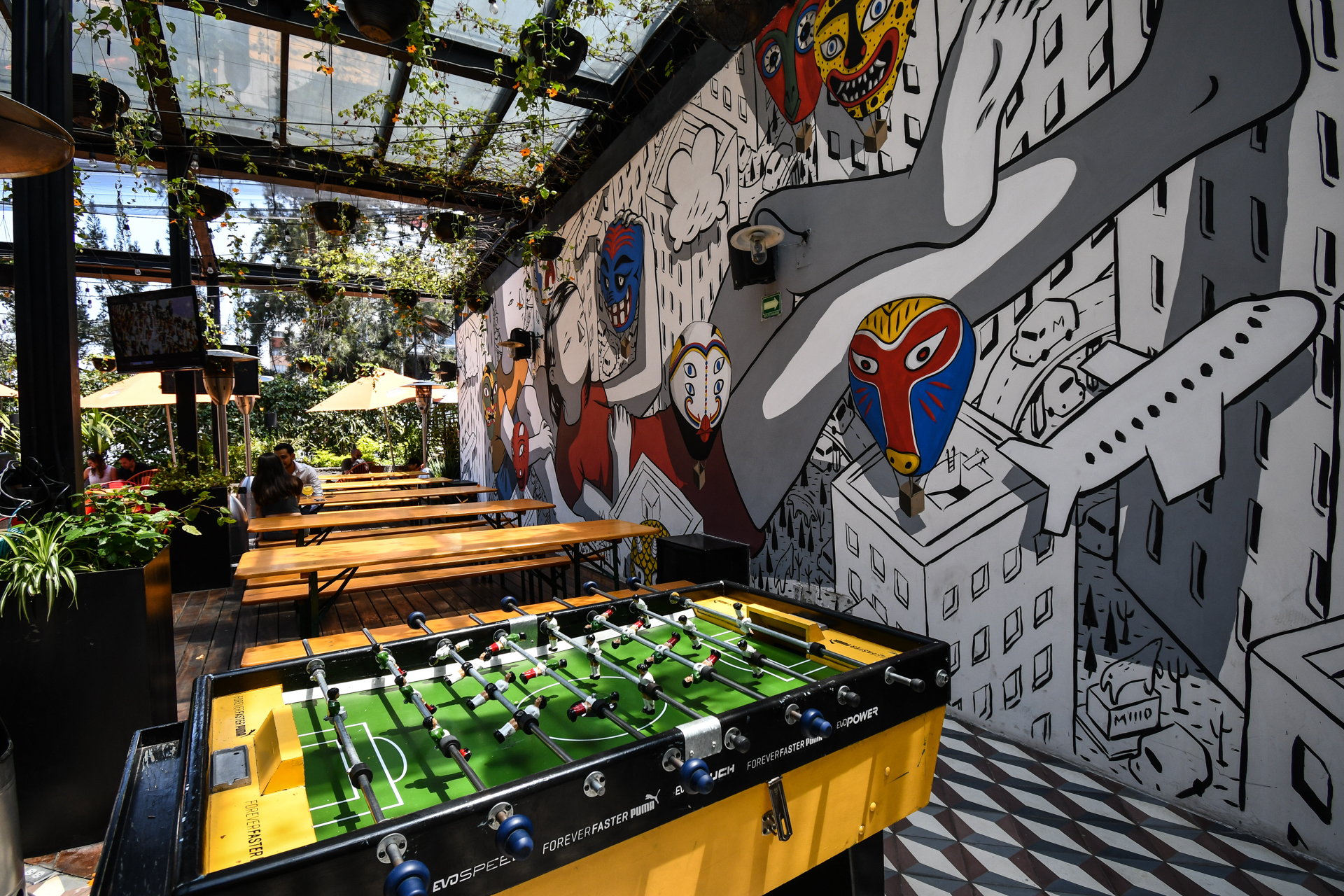 Terraza del Mercado Roma, en la CDMX.