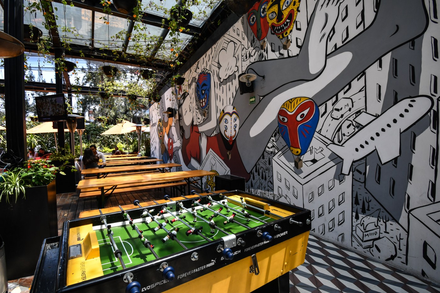 Terraza del Mercado Roma, en la CDMX.