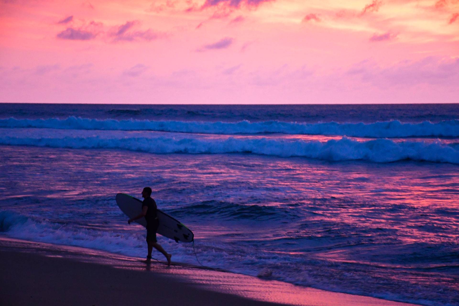 Atardecer en San Pancho, Riviera Nayarit, México.